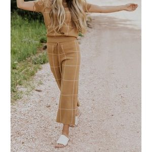 ROOLEE Autumn Chill Gridline Trousers brand new with tags wide leg pants